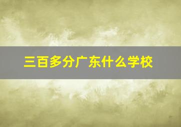 三百多分广东什么学校