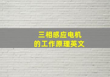 三相感应电机的工作原理英文