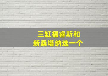 三缸福睿斯和新桑塔纳选一个