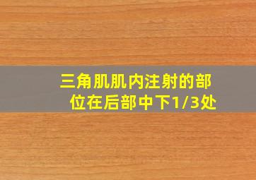 三角肌肌内注射的部位在后部中下1/3处