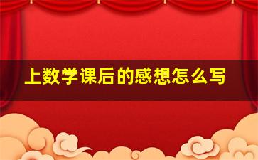 上数学课后的感想怎么写