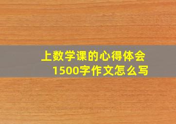 上数学课的心得体会1500字作文怎么写