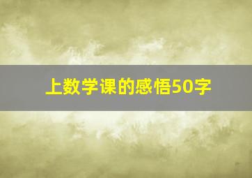 上数学课的感悟50字