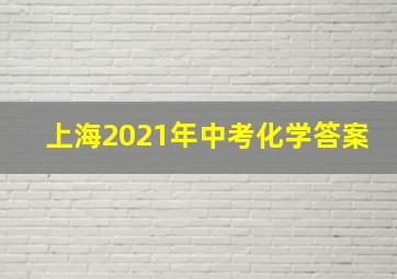 上海2021年中考化学答案