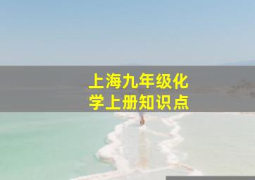 上海九年级化学上册知识点