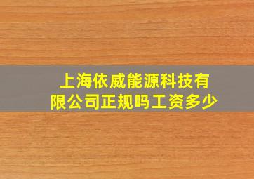 上海依威能源科技有限公司正规吗工资多少