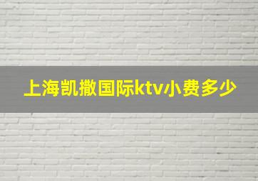 上海凯撒国际ktv小费多少