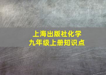 上海出版社化学九年级上册知识点