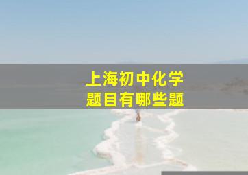 上海初中化学题目有哪些题