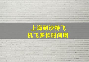 上海到沙特飞机飞多长时间啊