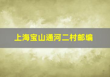 上海宝山通河二村邮编