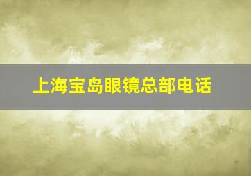 上海宝岛眼镜总部电话