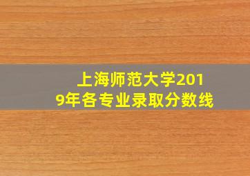 上海师范大学2019年各专业录取分数线