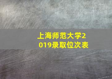 上海师范大学2019录取位次表