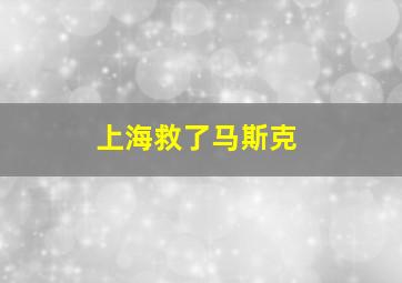 上海救了马斯克