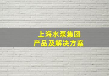 上海水泵集团产品及解决方案