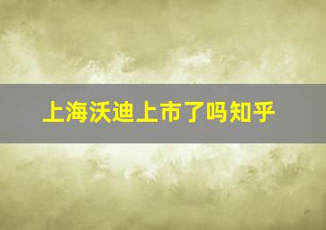 上海沃迪上市了吗知乎