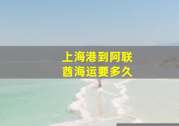 上海港到阿联酋海运要多久