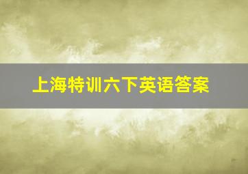 上海特训六下英语答案