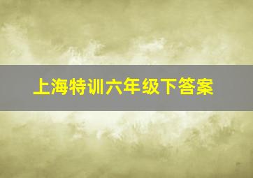 上海特训六年级下答案