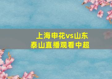 上海申花vs山东泰山直播观看中超