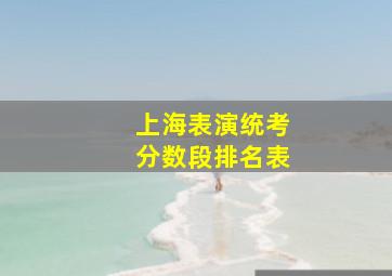 上海表演统考分数段排名表