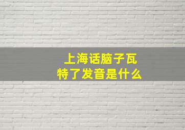 上海话脑子瓦特了发音是什么