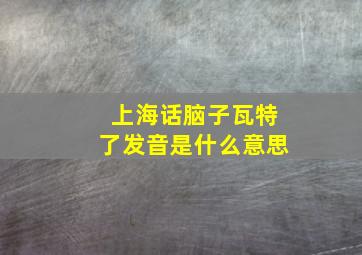 上海话脑子瓦特了发音是什么意思