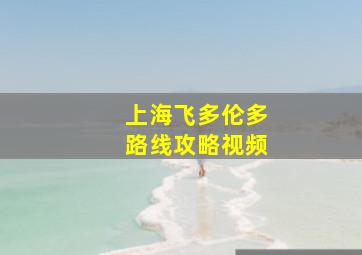 上海飞多伦多路线攻略视频