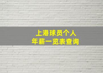 上港球员个人年薪一览表查询