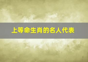 上等命生肖的名人代表