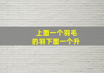 上面一个羽毛的羽下面一个升