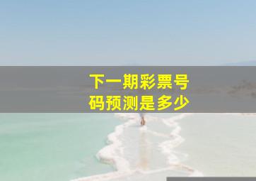 下一期彩票号码预测是多少