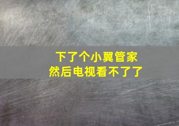 下了个小翼管家然后电视看不了了