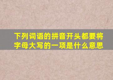 下列词语的拼音开头都要将字母大写的一项是什么意思