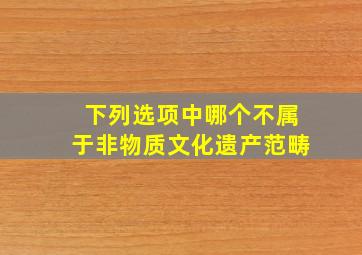 下列选项中哪个不属于非物质文化遗产范畴