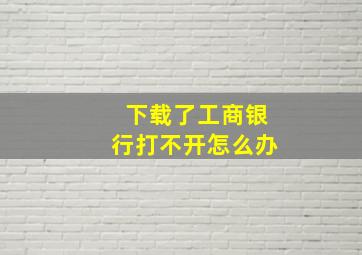 下载了工商银行打不开怎么办