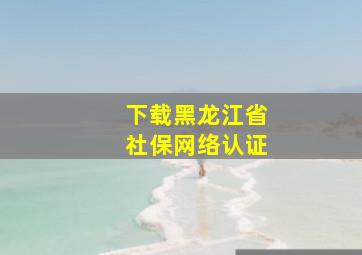 下载黑龙江省社保网络认证