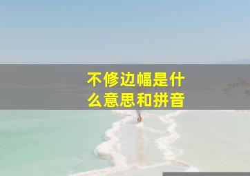 不修边幅是什么意思和拼音