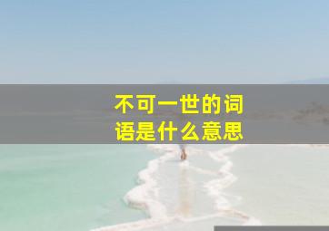 不可一世的词语是什么意思