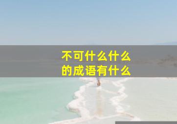 不可什么什么的成语有什么