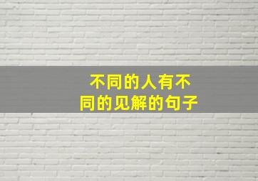 不同的人有不同的见解的句子