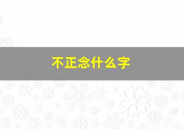 不正念什么字