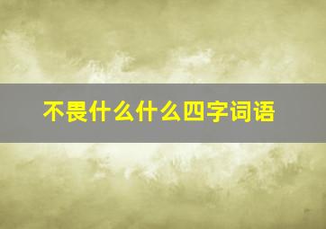 不畏什么什么四字词语