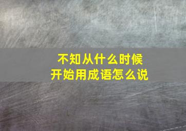 不知从什么时候开始用成语怎么说