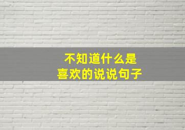 不知道什么是喜欢的说说句子