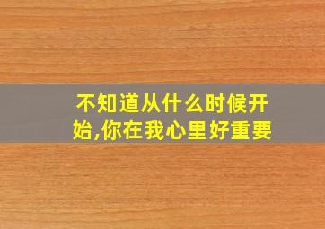 不知道从什么时候开始,你在我心里好重要