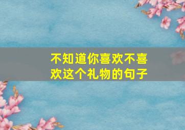 不知道你喜欢不喜欢这个礼物的句子