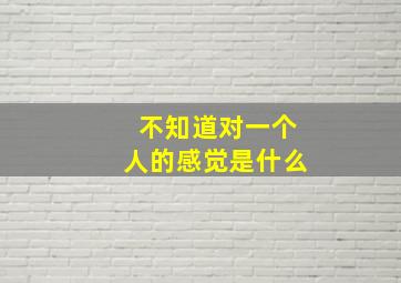 不知道对一个人的感觉是什么