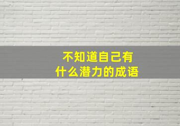 不知道自己有什么潜力的成语